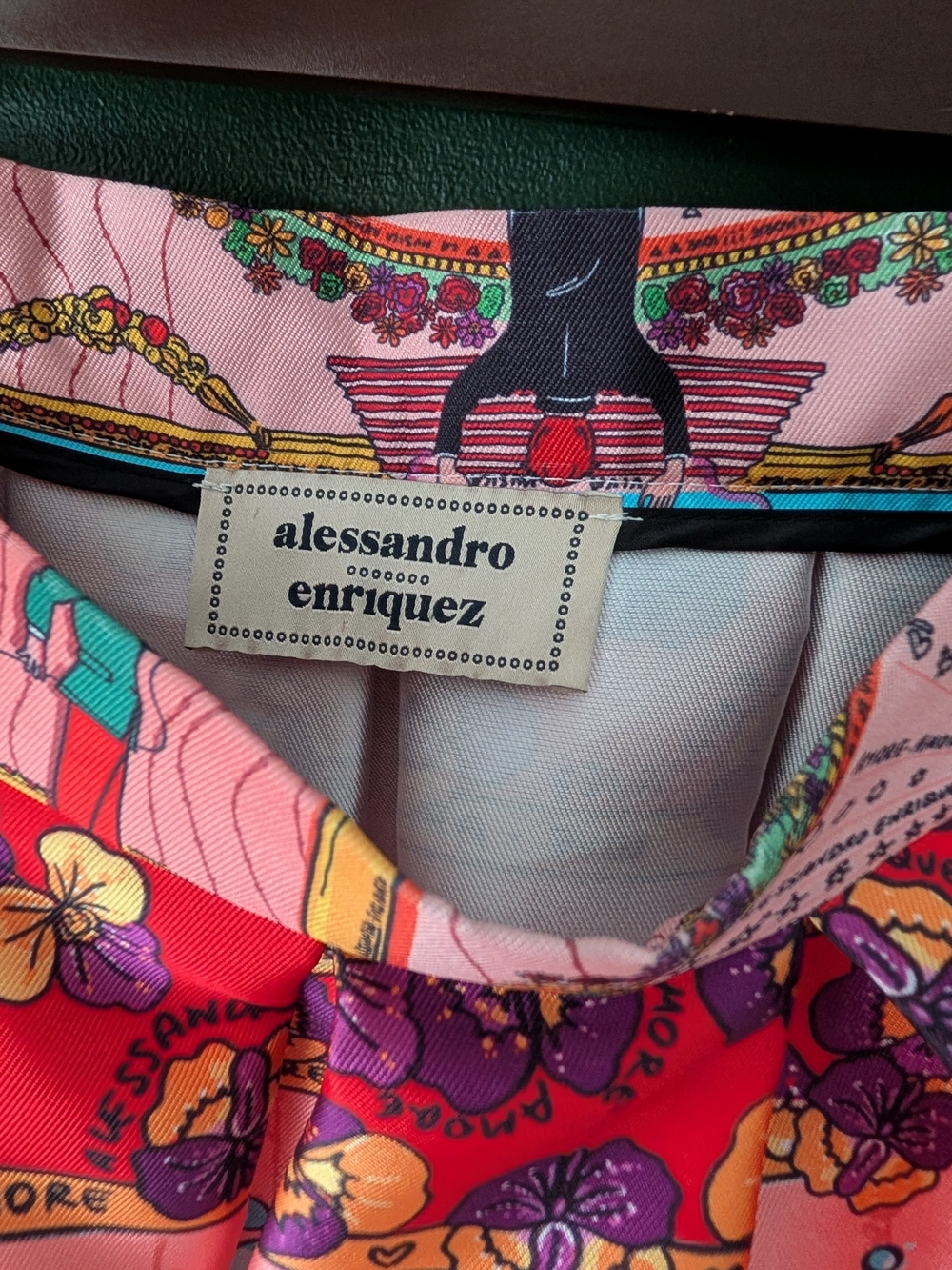 Playful Italian Designer A-Line Midi Skirt - Picture 7 of 7